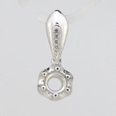 Sterling Silver Semi Mount Pendant Setting Round RD 5x5mm W/ White Topaz - Syzjewelry